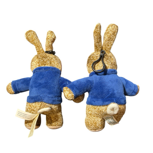Peter Rabbit Mini Stuffed Plush Backpack Key Clip 6" Movie 2022 Lot of 2 *NEW* - Picture 3 of 7